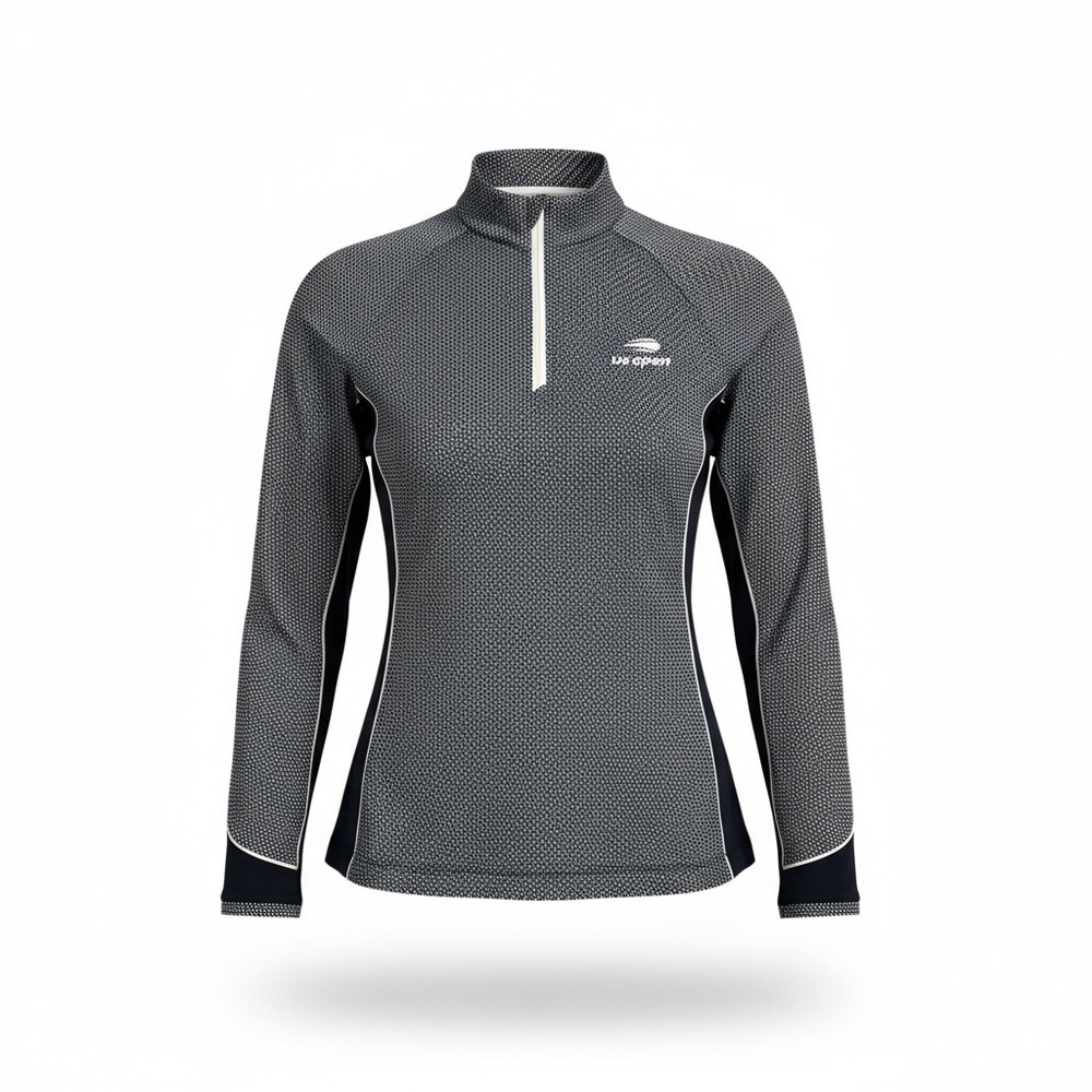 Peter Millar US Open Tennis Pullover‎ Women's Small Quarter Zip Geometric Print